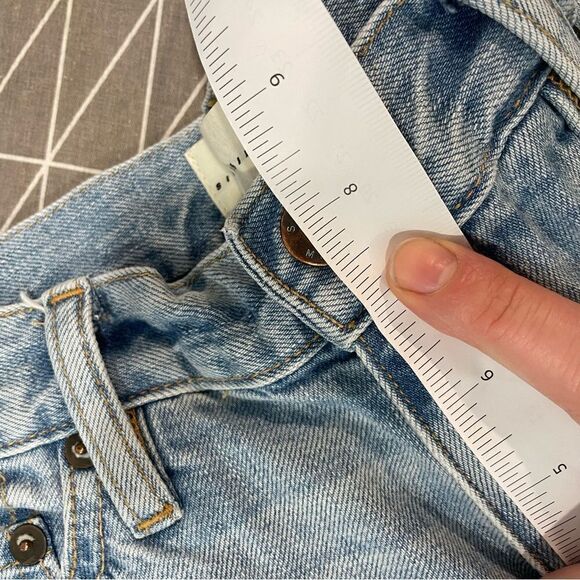 Simon Miller Jean Wide Leg Crop Unfinished Hem Light Wash Blue Denim Size 25 - Picture 9 of 13